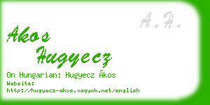 akos hugyecz business card